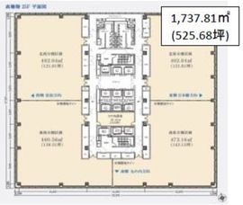 東京サンケイビル 25階倉庫 間取り図