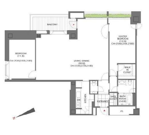 オランダヒルズ森タワーRoP 806 間取り図