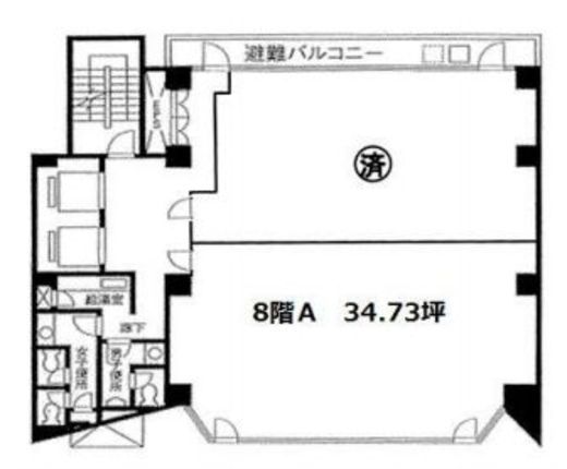 東日本橋槇町ビル 8階A 間取り図