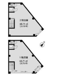 都ビル 1階+2階 間取り図