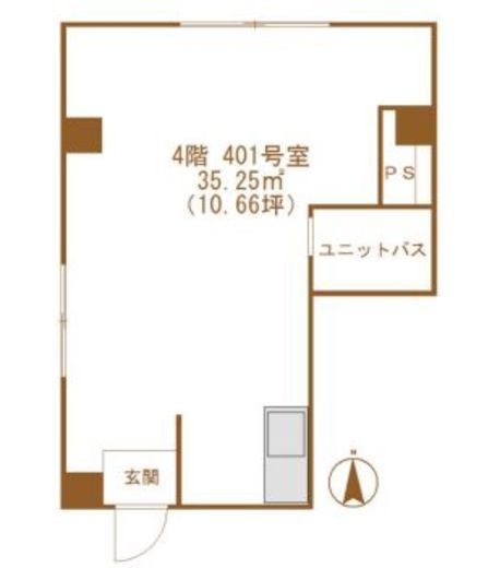 山岡ビル 401 間取り図