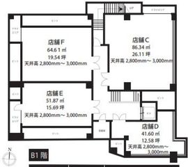 Blooming西麻布（店舗） 店舗F 間取り図