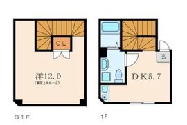 CONTEL SHIROGANE(SOHO) 101(B1階+1階) 間取り図