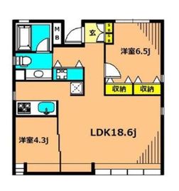 DEN FLAT南平台(SOHO) 103 間取り図