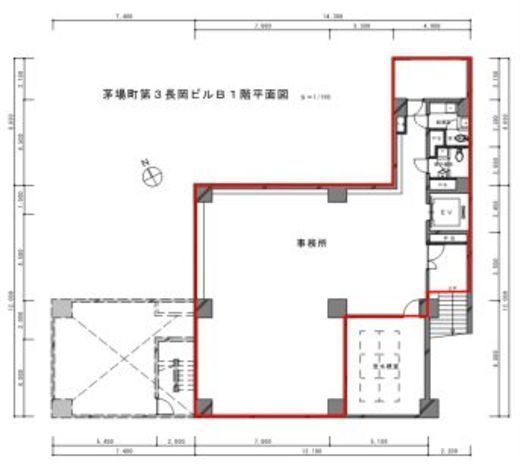 茅場町第3長岡ビル B1階 間取り図