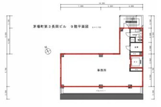 茅場町第3長岡ビル 9階 間取り図