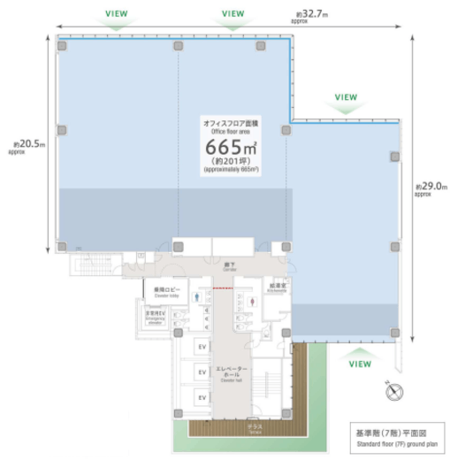 プライムテラス神谷町 8階 間取り図