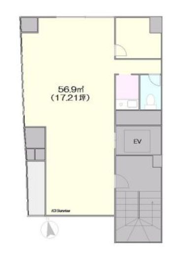 大場ビルB館 9階B 間取り図