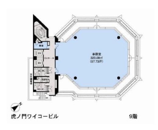 虎ノ門ワイコービル 9階 間取り図