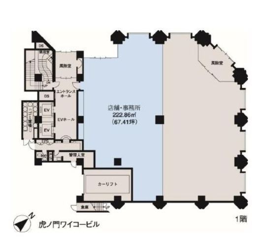 虎ノ門ワイコービル 1階 間取り図