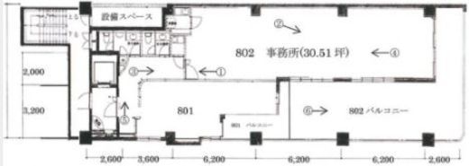 フナトビル 802 間取り図