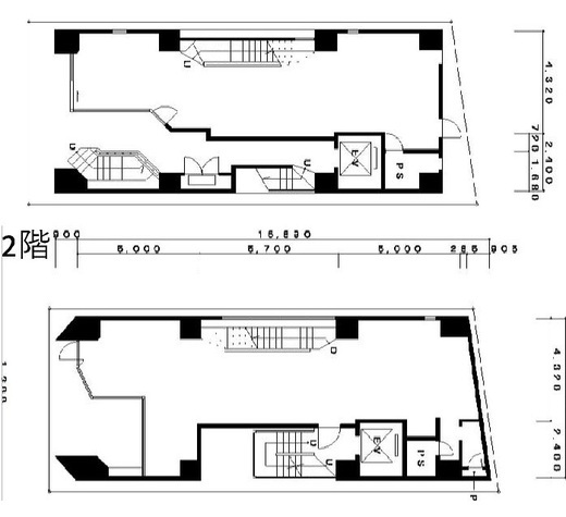第106東京ビル 1階+2階 間取り図