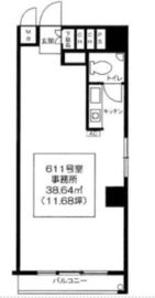 ニュー渋谷コーポラス 611 間取り図