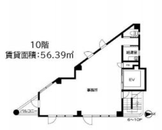 センチュリオン六本木タワー 10階 間取り図