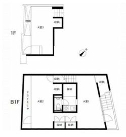 コア南青山 B1階-1階 間取り図