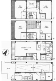日本橋戸建住宅 1-4階(一棟) 間取り図