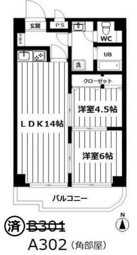 ヒルズ高輪(SOHO) A棟302 間取り図