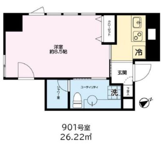 トゥシェ新橋 901 間取り図