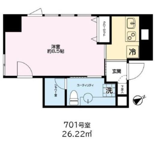 トゥシェ新橋 701 間取り図