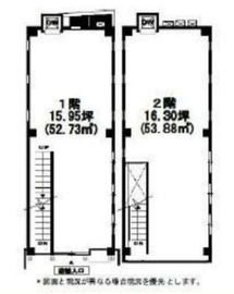 芝大門ワンダービル 1階+2階 間取り図