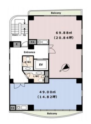 ヨンキュウ東京築地ビル 3階 間取り図