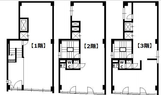 コスギビル 1階-3階 間取り図