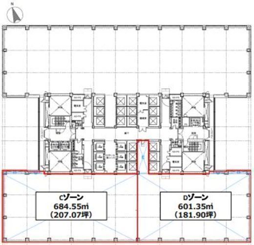 浜松町ビルディング 11階CD区画 間取り図