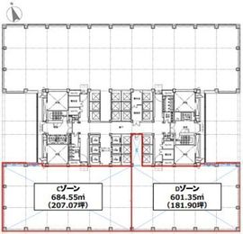 浜松町ビルディング 11階CD区画 間取り図