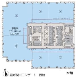 霞が関コモンゲート西館 22階①②③④ 間取り図