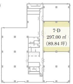ウノサワ東急ビル 7階D 間取り図