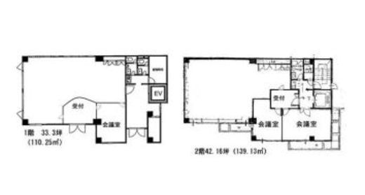 ノヴレスMビル 1階+2階 間取り図