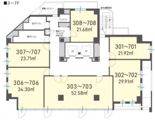 H1O渋谷神南 5階 間取り図
