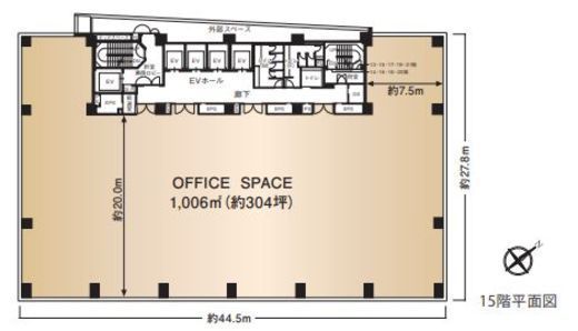 アークヒルズフロントタワーRoP 15階 間取り図