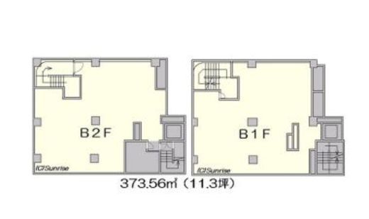 新橋第二中ビル B2階+B1階 間取り図
