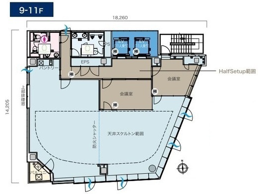 京橋宝町PREX 11階 間取り図