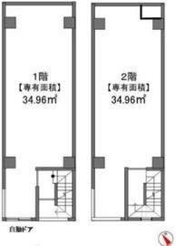 中央区日本橋蛎殻町1丁目19番他ビル 1-2階 間取り図