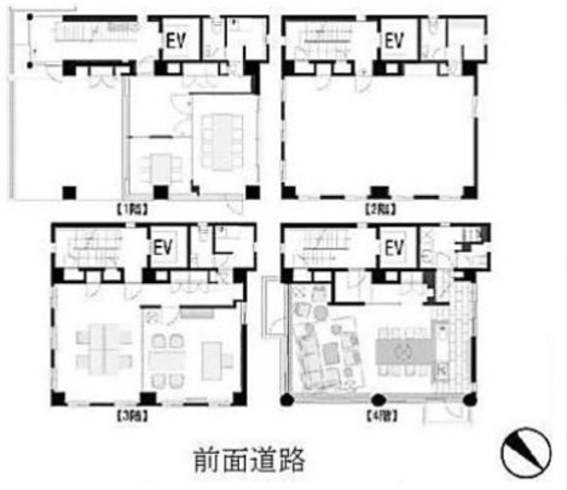麹町ビル4610（旧：麹町青木ビル） 1-4階 間取り図