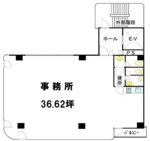 ルート蛎殻町第2ビル 2階 間取り図