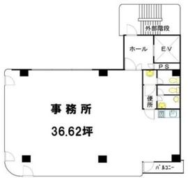 ルート蛎殻町第2ビル 2階 間取り図