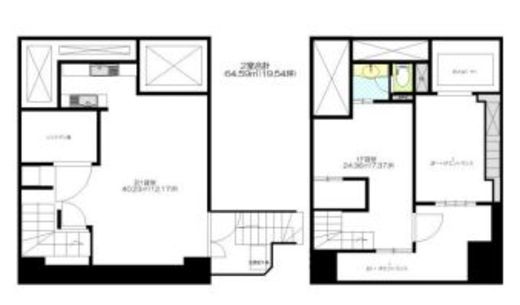 トーハン淡路町ビル B1階+1階 間取り図