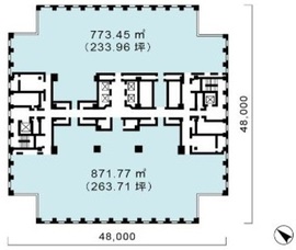 聖路加タワー 3410 間取り図