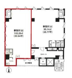紀尾井町コートビル 3階B 間取り図