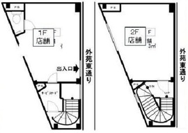 六本木ワールドシガレットビル 1-2階 間取り図