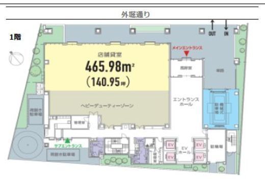 S-GATE赤坂山王 1階 間取り図