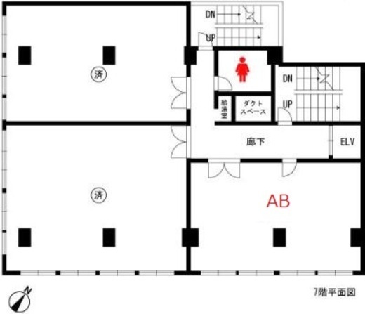 東都水ビル 7階AB 間取り図