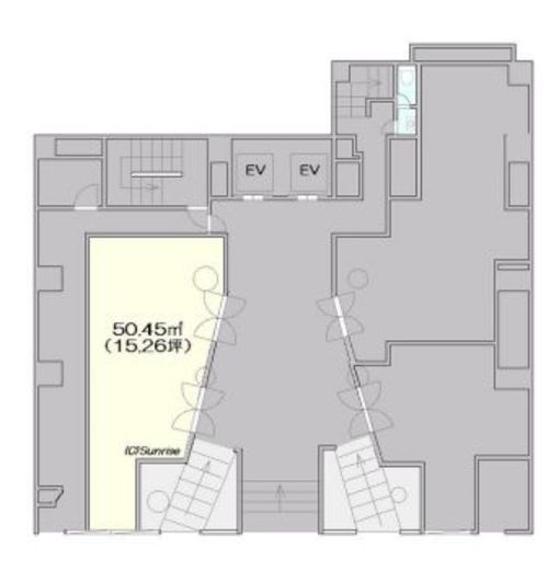 コリンズ33ビル 1階B 間取り図