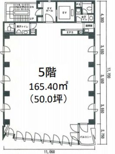 福田ビルウエスト 5階 間取り図