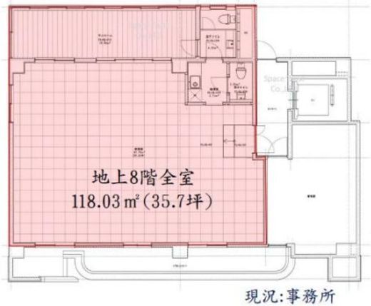 赤坂赤菱ビル 8階 間取り図