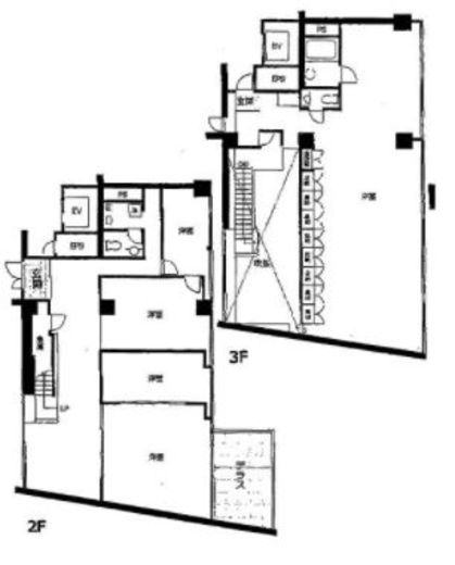 アンフィニ赤坂 2階+3階 間取り図