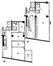 アンフィニ赤坂 2階+3階 間取り図